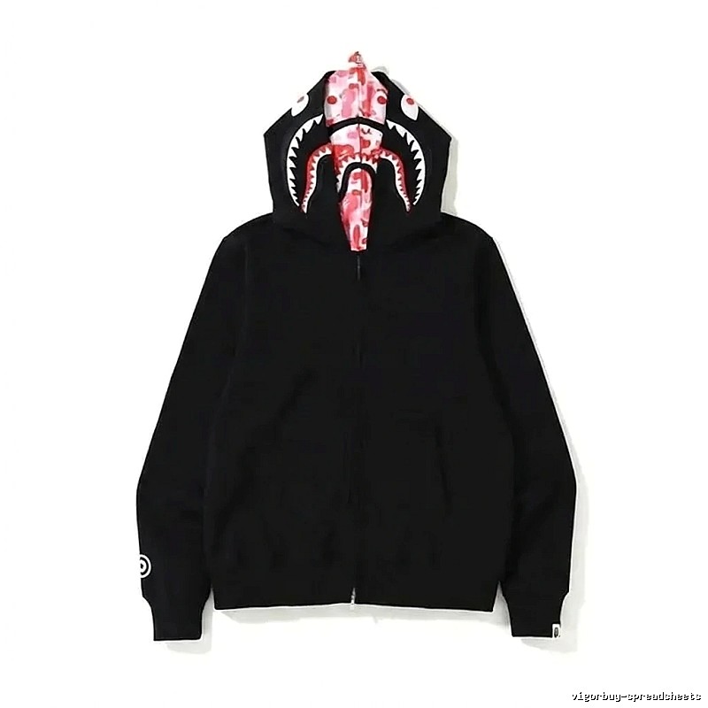 Bape Shark Series Black Streetwear Hoodie