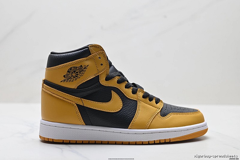 Black and yellow high-top Jordan sneakers