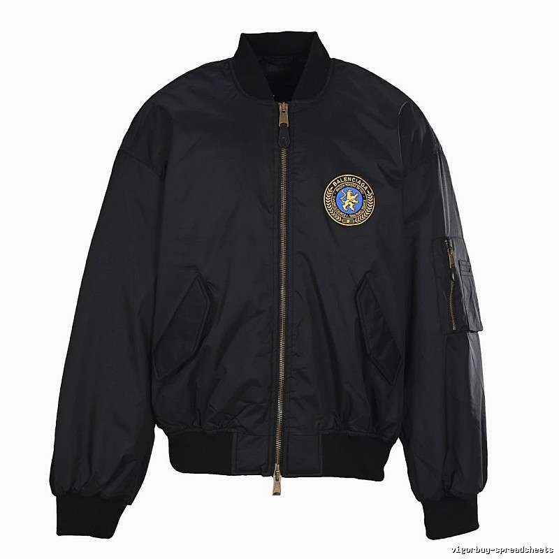 Black C.P. Badge Bomber Jacket for travel
