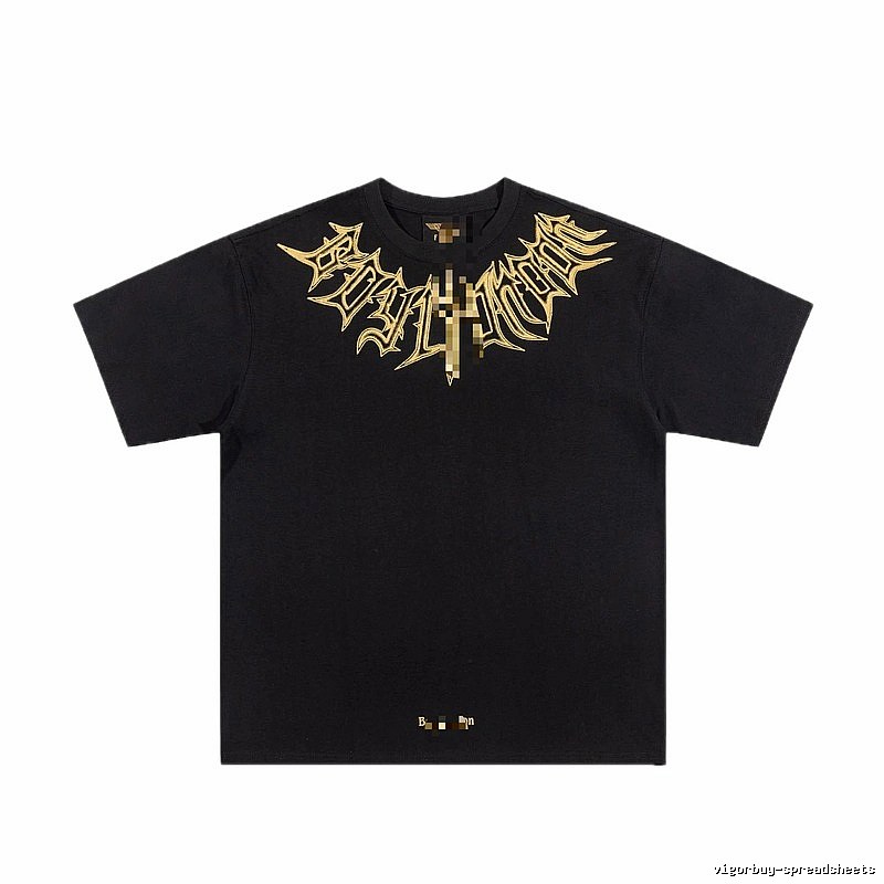 BOY Gold-foiled Gothic Edgy & Trendy Black Short-sleeve T-Shirt