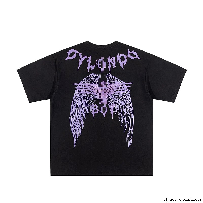 BOY Gothic Wing Print Black Short-sleeve T-shirt