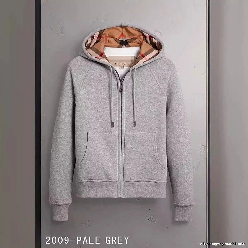 Burberry Casual Zip hoodie Gray Zip Check for Streetwear Looks