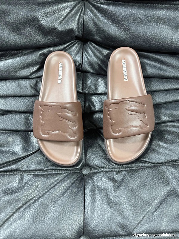 Burberry Embossed Knight Minimalist Style Brown Slides