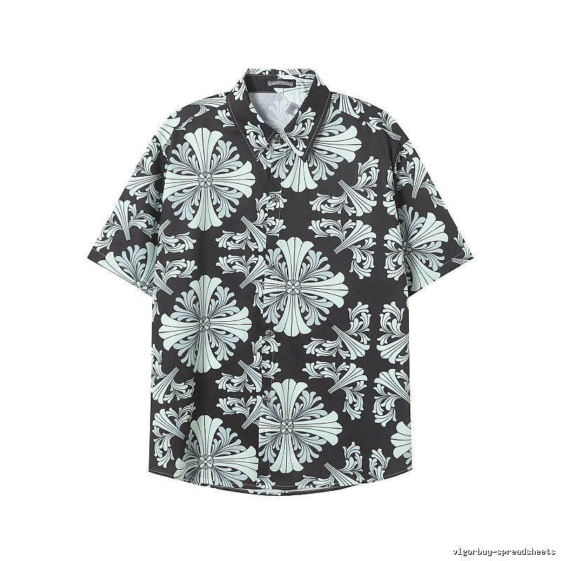 Button-Shirt Styling Black Floral Button Shirt Streetwear Look