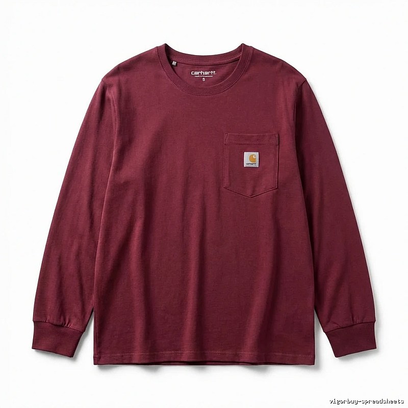 Carhartt basic simple wine red long sleeves