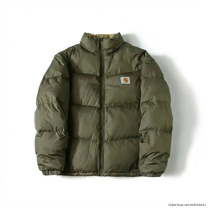 Carhartt workwear style olive green cotton-padded jacket