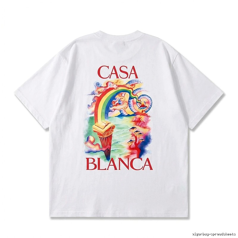 Casablanca Rainbow Print White T-shirt