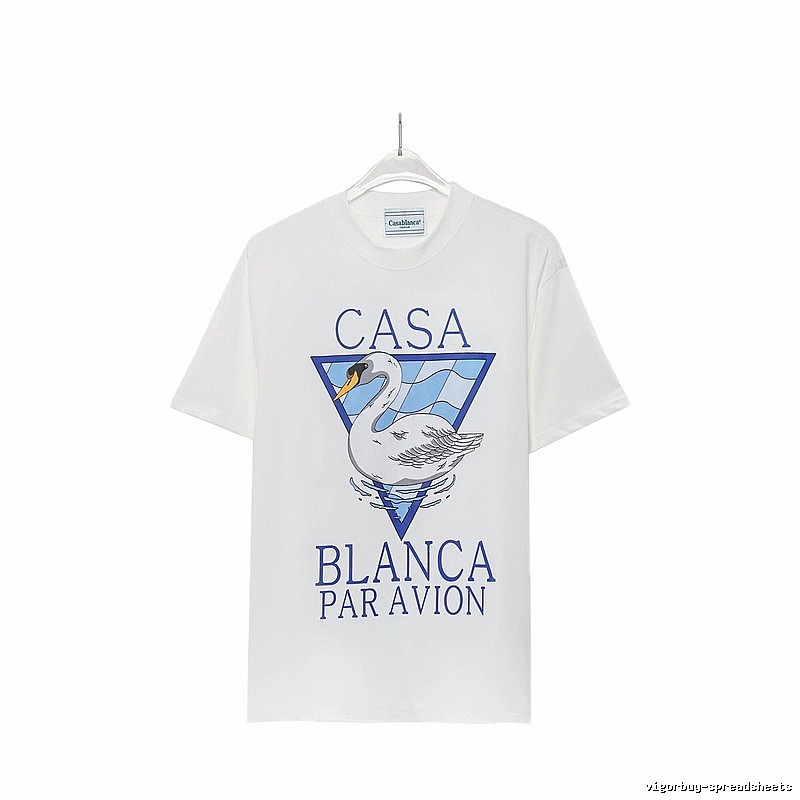 Casablanca Swan Print White T-shirt
