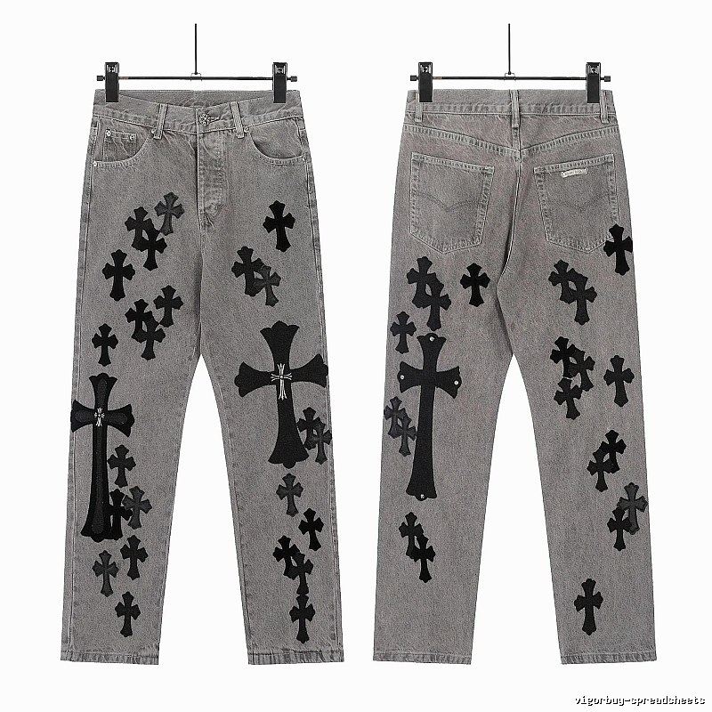 Chrome Hearts Compact Graphic jeans Light Denim Jeans for Smart Casual Looks