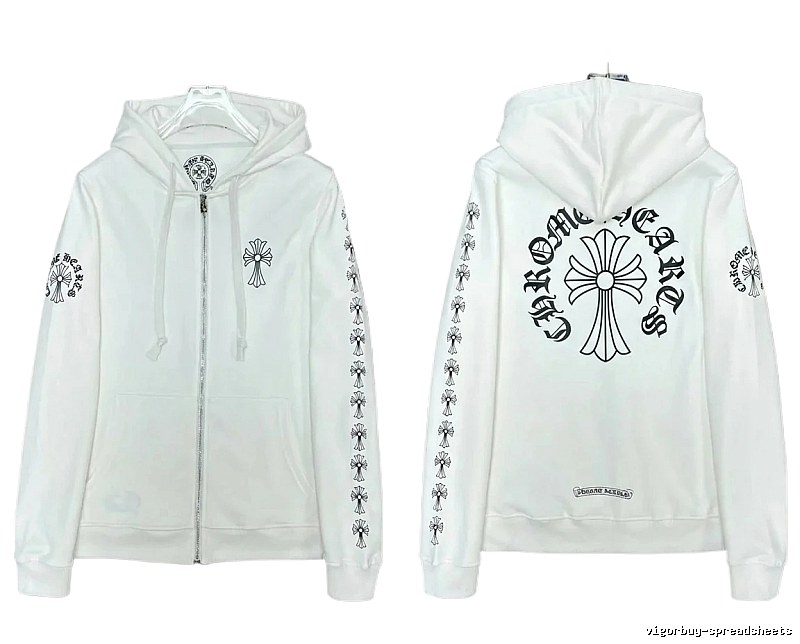 Chrome Hearts Cross Cool Style White Hoodie