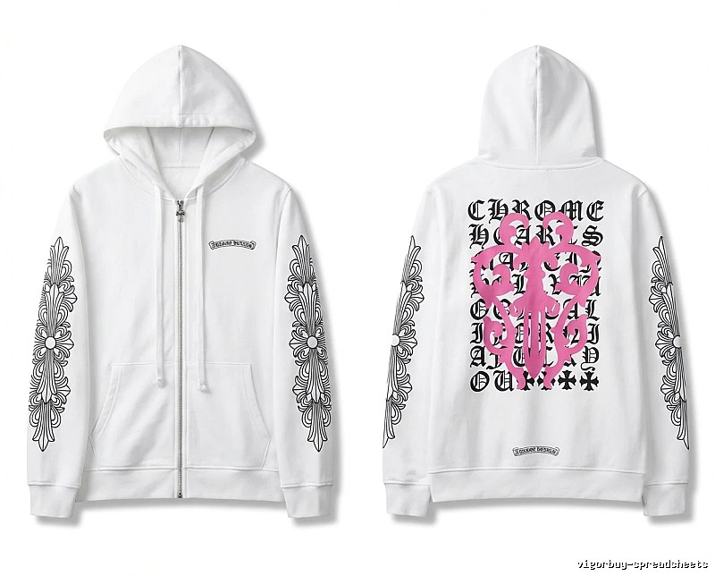 Chrome Hearts Cross Flower Trendy and Cool Style White Sweatshirt