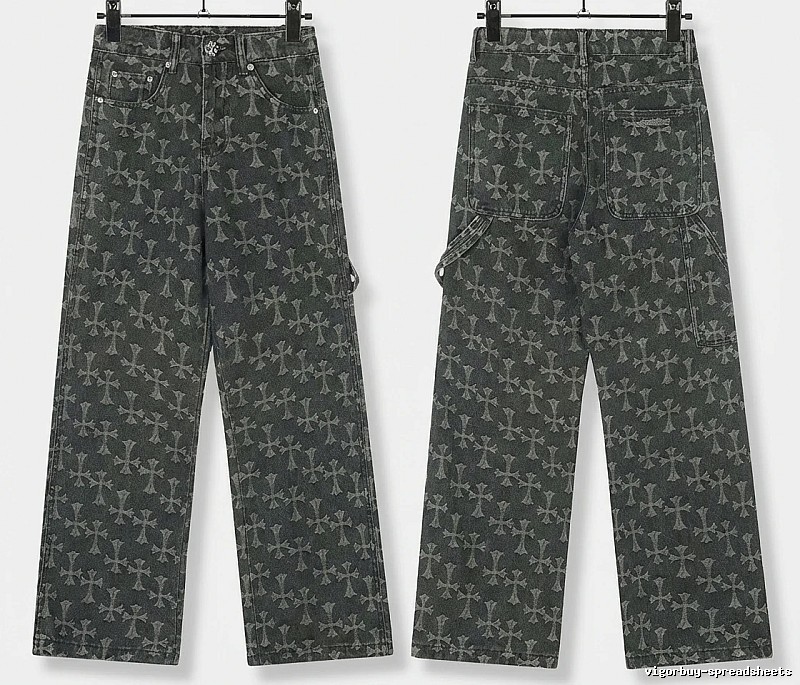 Chrome Hearts cross print black jeans