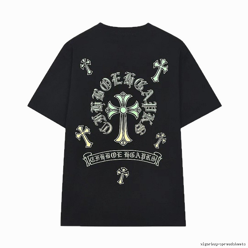 Chrome Hearts Cross Print Gothic Black Short-sleeve T-shirt