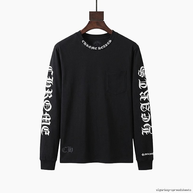 Chrome Hearts Dark Style Long-sleeved Black T-shirt