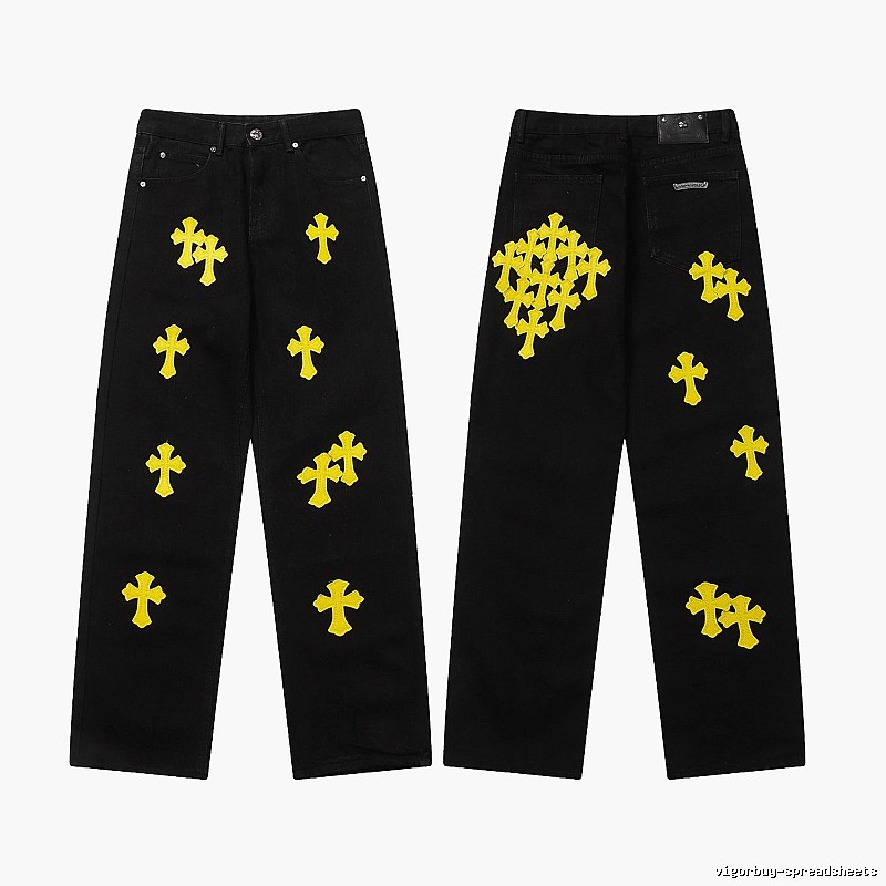 Chrome Hearts Easy Match Graphic jeans Light Denim Jeans for Everyday Use