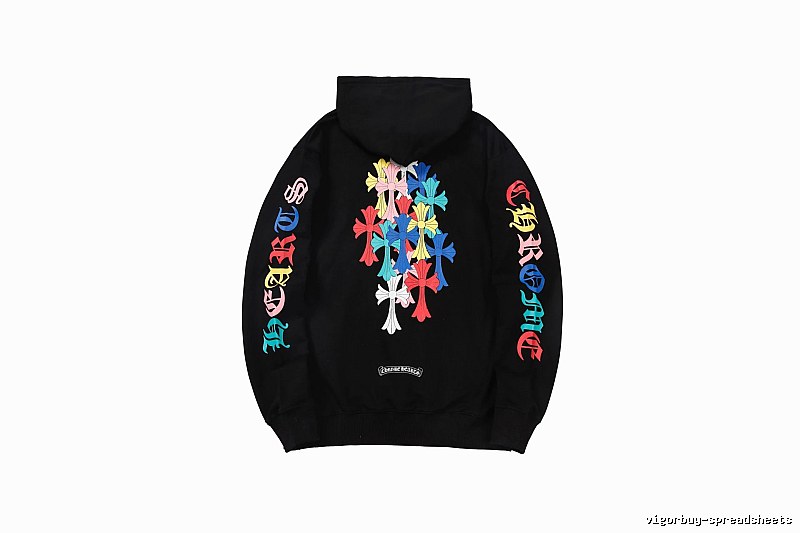 Chrome Hearts Lightweight Cross graphic hoodie Black Blue Cross for Trend Styling