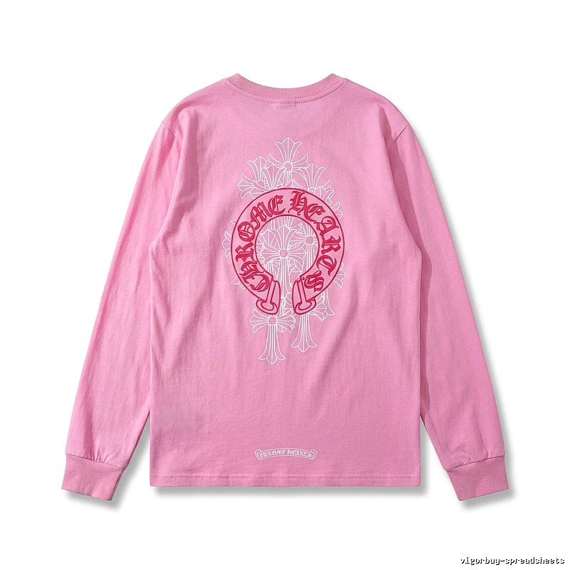 Chrome Hearts Printed Fashionable Pink Long-sleeved Shirt