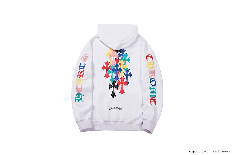 Chrome Hearts Streetwear Cross graphic hoodie Black Blue Cross with Logo Accent