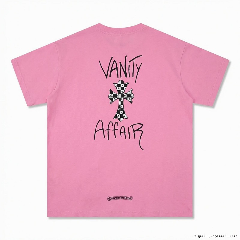 Chrome Hearts Trendy and Cool Style Pink T-shirt