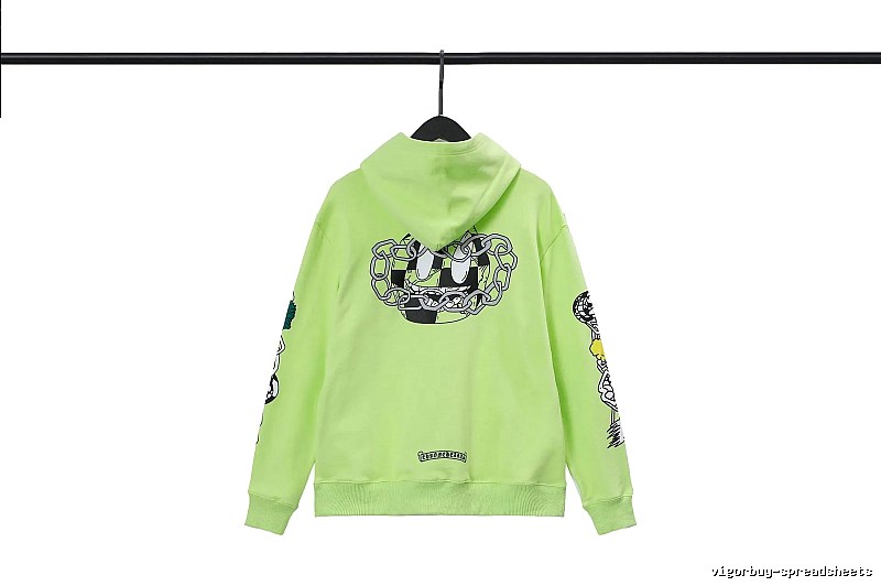 Chrome Hearts Urban Cross graphic hoodie Black Blue Cross with Casual Appeal