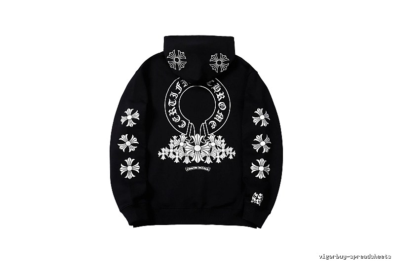 Chrome Hearts Urban Cross graphic hoodie Black Blue Cross with Statement Pattern