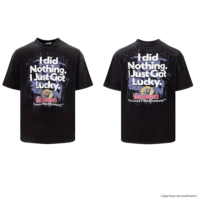 Classic Statement graphic T-shirt Black Colorful Lucky for Daily Styling