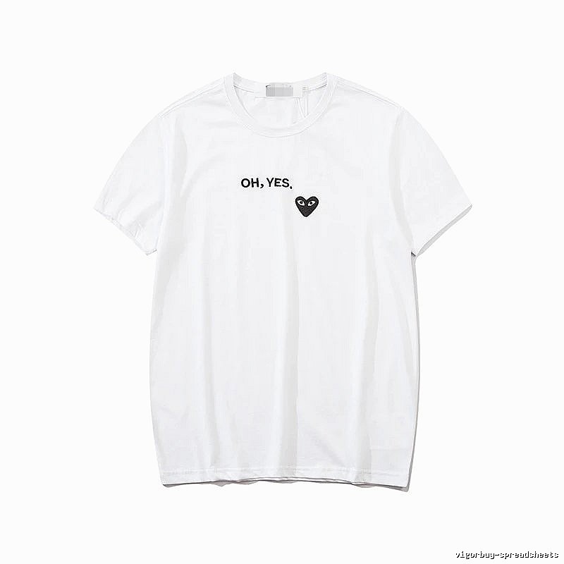 Comme des Garcons PLAY 2021-87 White Style 2187 Heart Logo T-Shirt Statement Graphic