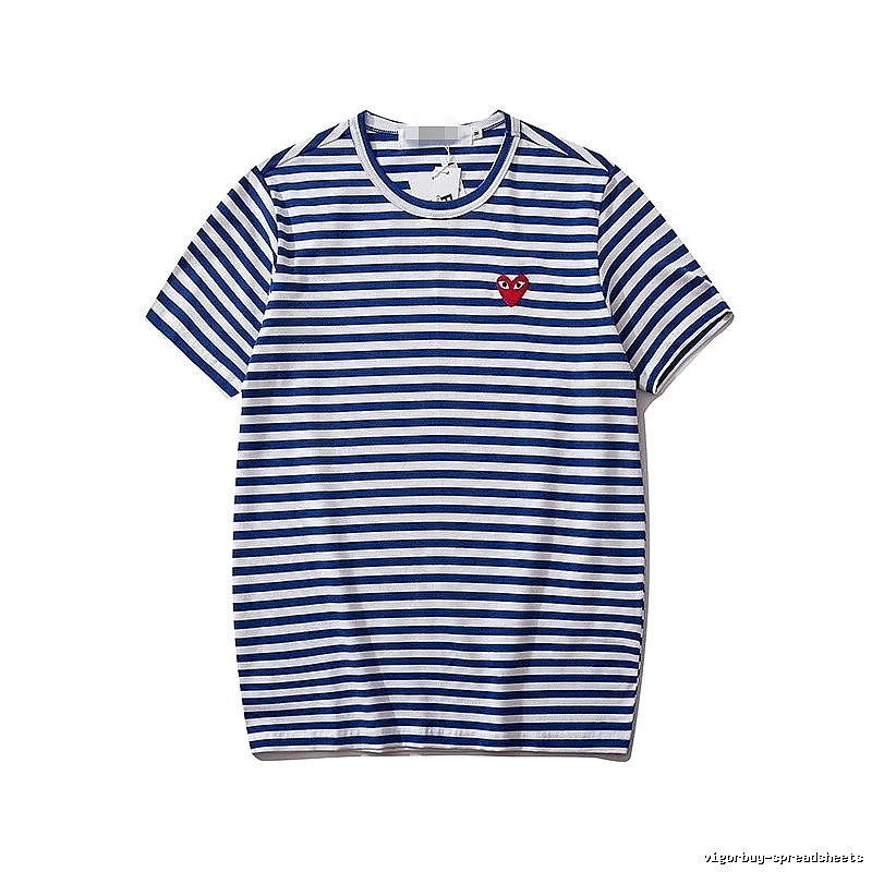 Comme des Garcons PLAY 2021-94 Blue Style 2194 Heart Logo T-Shirt Modern Fit