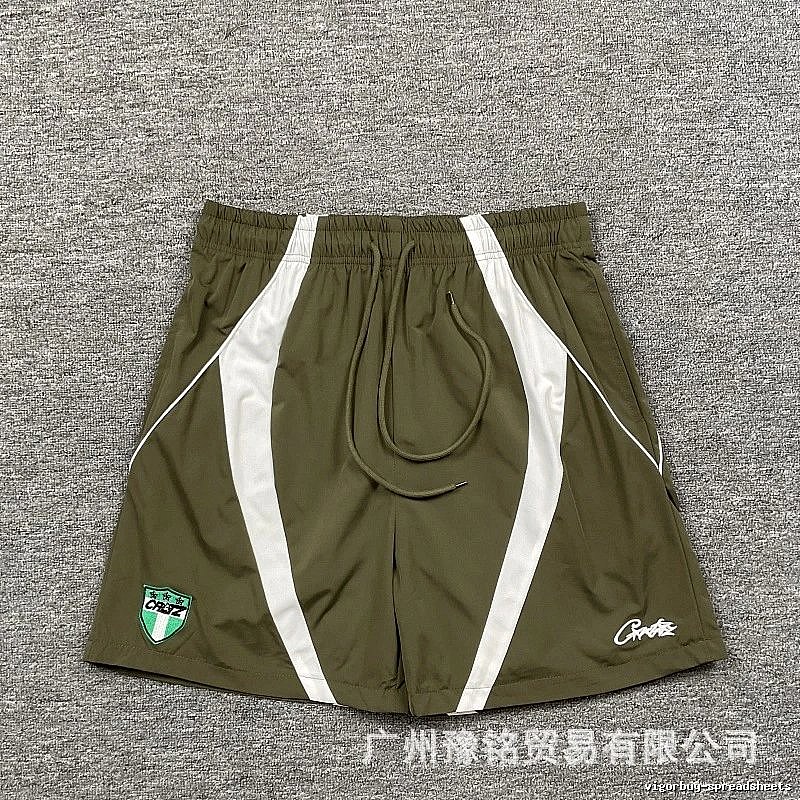 Corteiz Badge Street Style Military Green Casual Sports Shorts