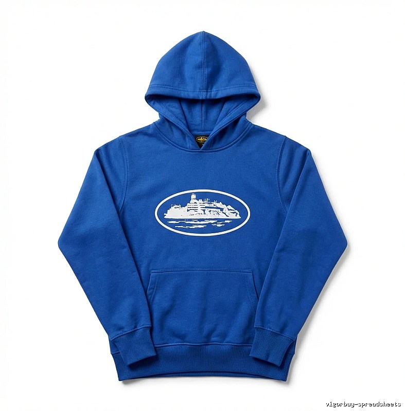 Corteiz Boat Logo Trendy Blue Sweatshirt