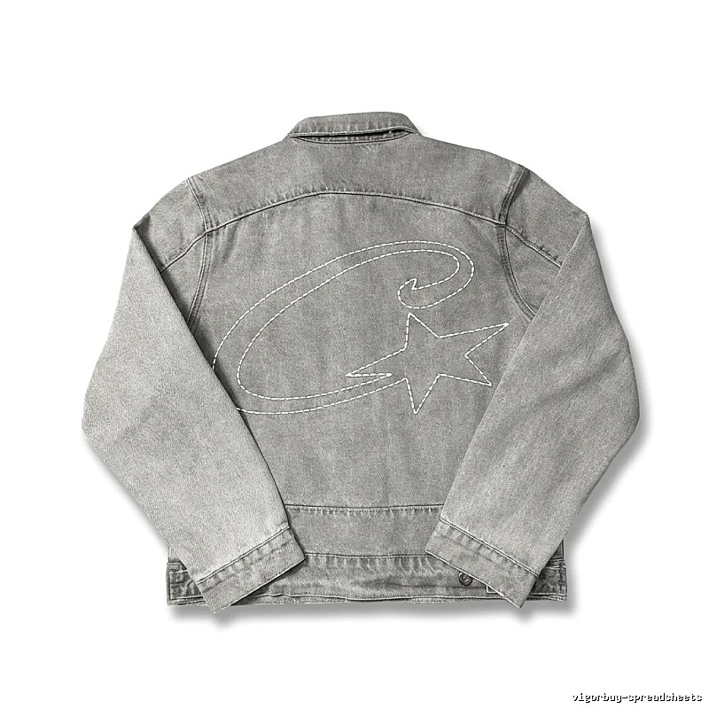 Corteiz denim retro-style grey coat