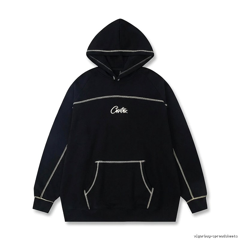 Corteiz Embroidered Simple Style Black Sweatshirt
