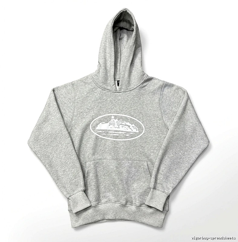 Corteiz Grey Minimalist Style Hoodie