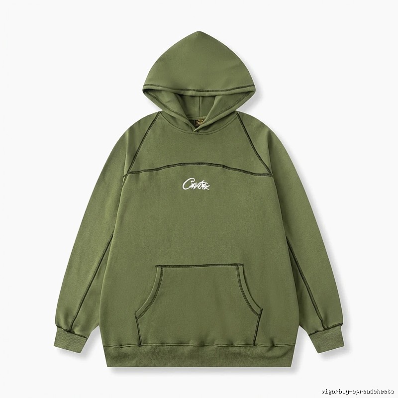 Corteiz minimalist style olive green sweatshirt
