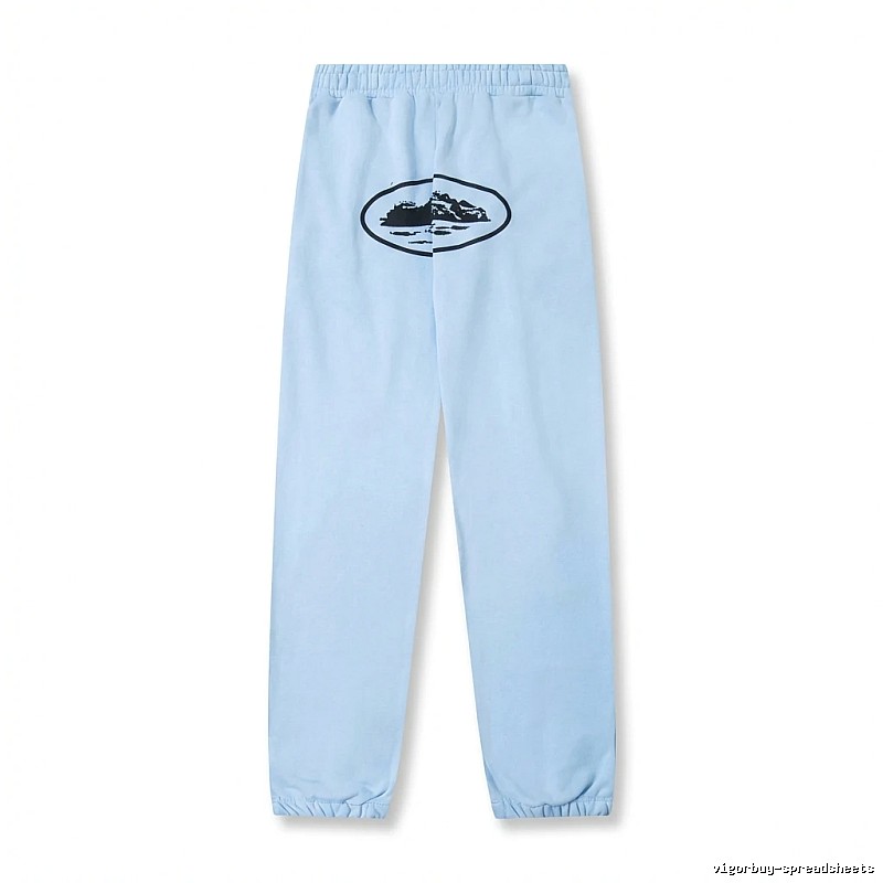 Corteiz Printed Casual Light Blue Pants
