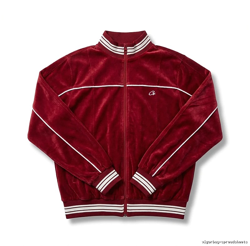 Corteiz retro-style burgundy jacket