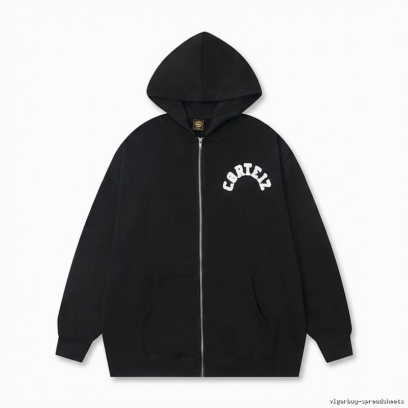 Corteiz street-style black hoodie