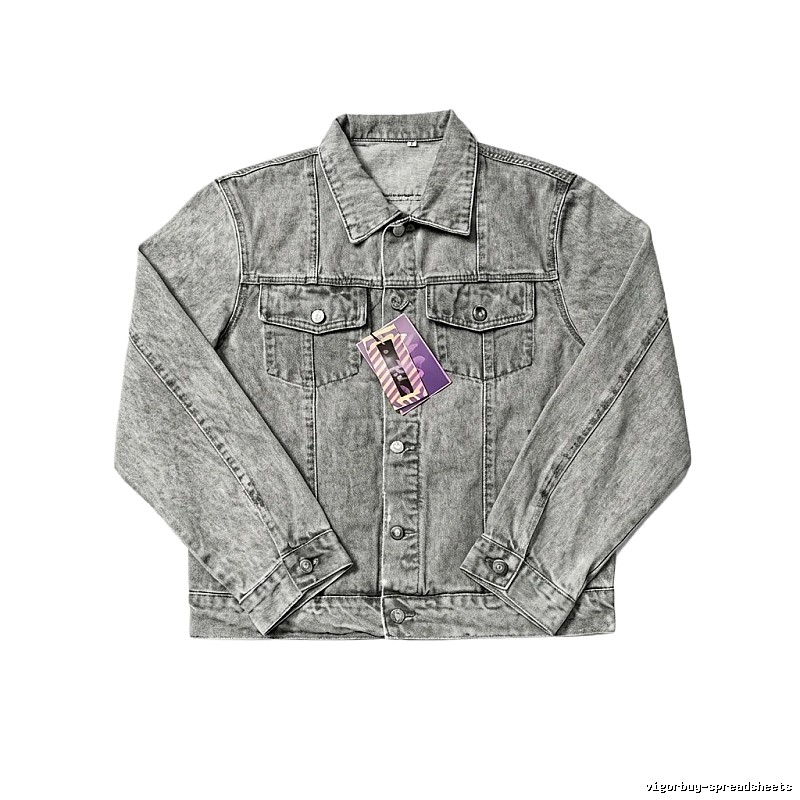 Corteiz Washed Grey Denim Jacket