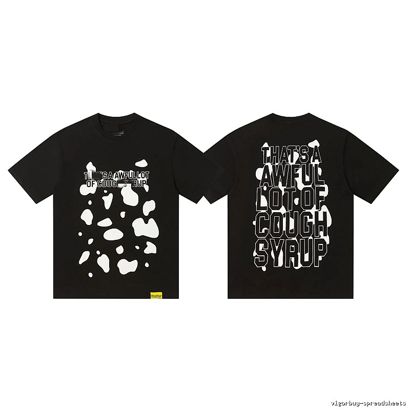 COUGH SYRUP Printed Street Style Black Short Sleeve T-shirt