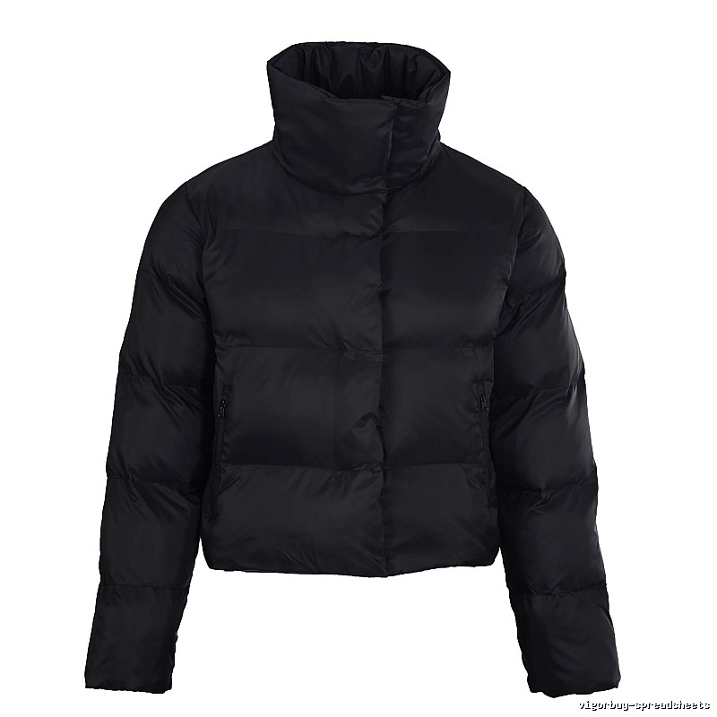 Daily Edit Stand-Collar Puffer Jacket - Black