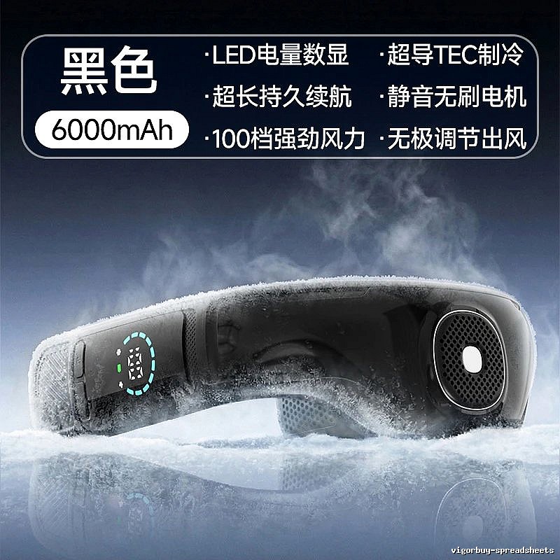 Daily Wearable Neck Fan For Summer Carry 6000mah Black