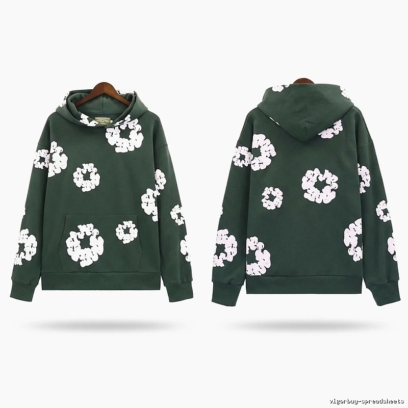 DENIM TEARS Floral Print Dark Green Sweatshirt