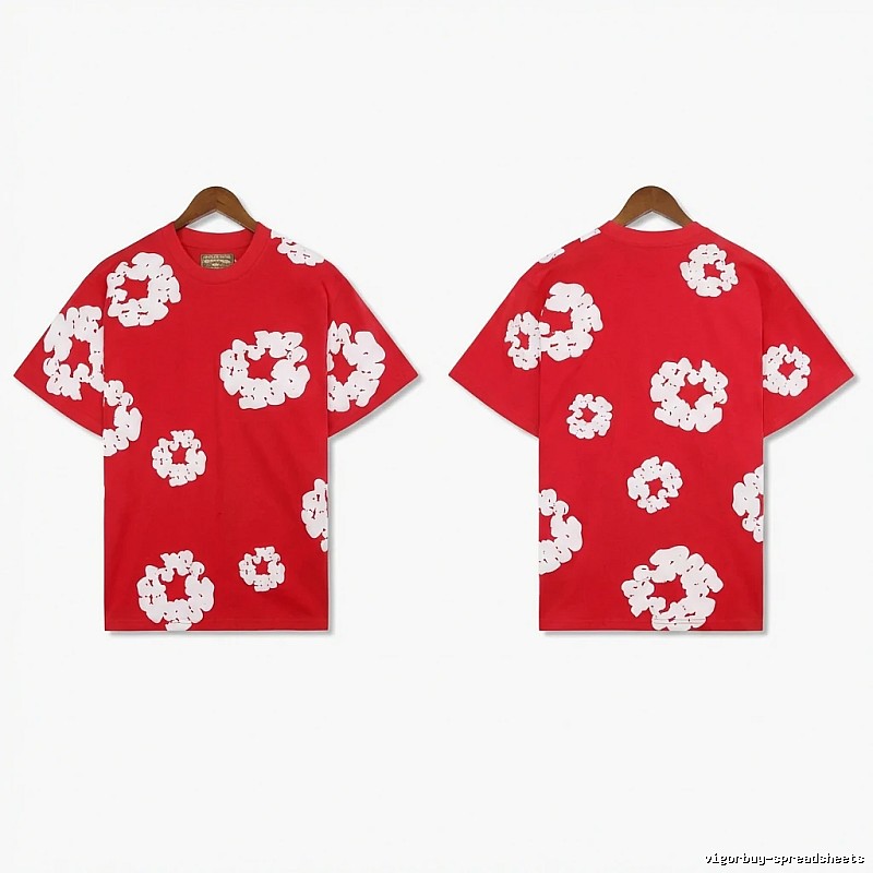 DENIM TEARS printed red T-shirt