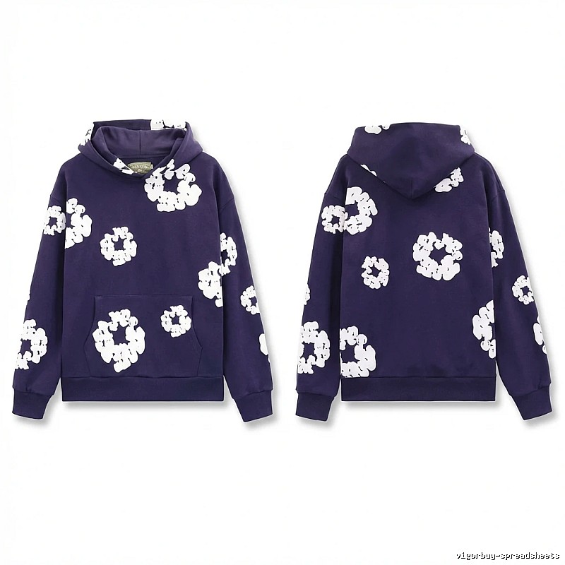 DENIM TEARS Printed Vintage Navy Blue Sweatshirt