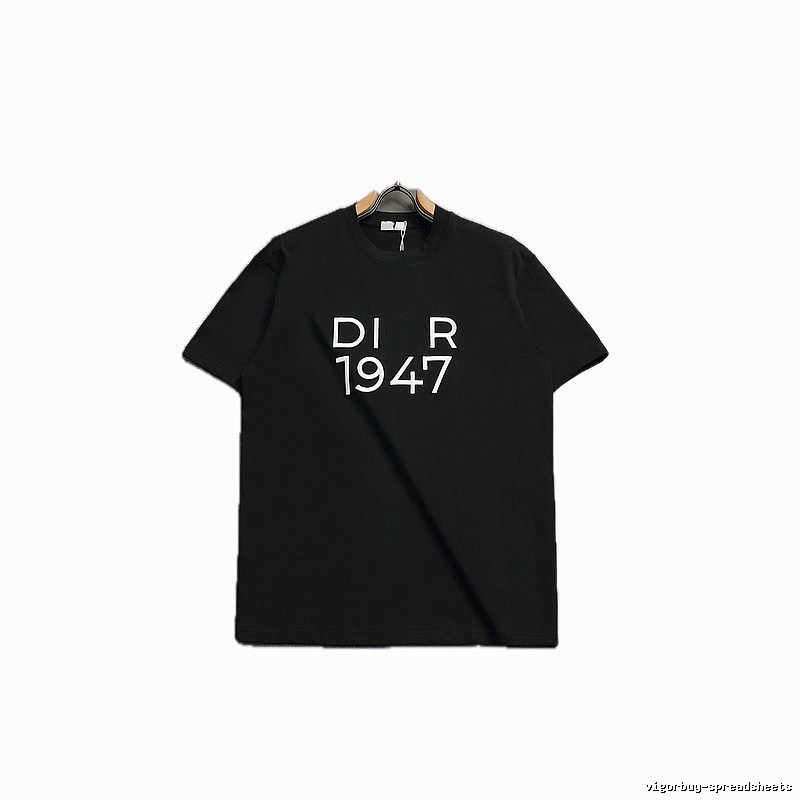 Dior 1947 Minimalist Trendy Black Short-sleeve T-Shirt