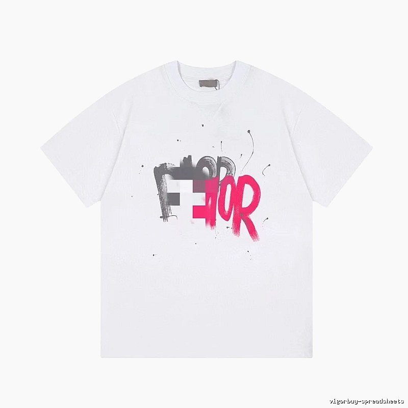 Dior Graffiti Collection Street Style White Short-sleeve T-shirt