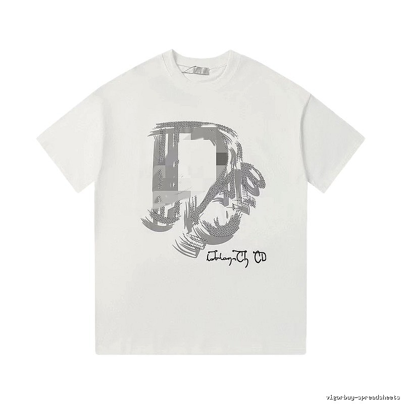 Dior Graffiti Collection Trendy & Cool Style White Short-sleeve T-shirt