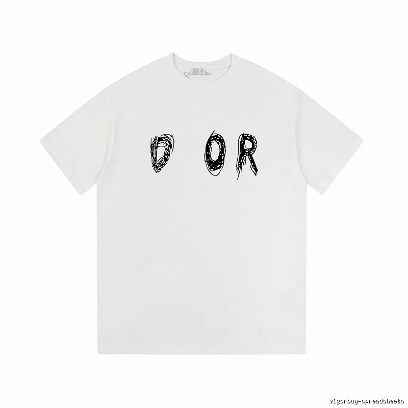Dior Graffiti Collection Trendy Cool Style White T-Shirt