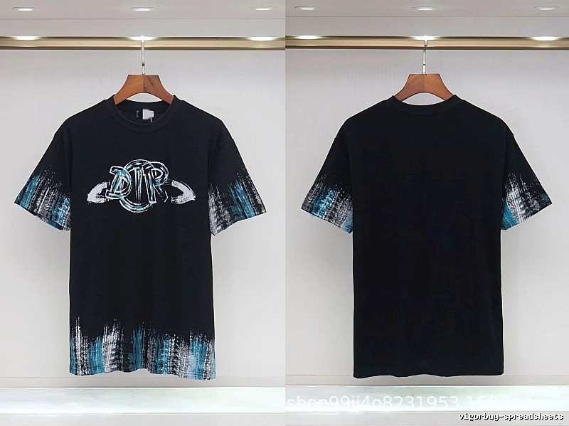 Dior Graffiti Cool Trendy Black Short-sleeve T-shirt