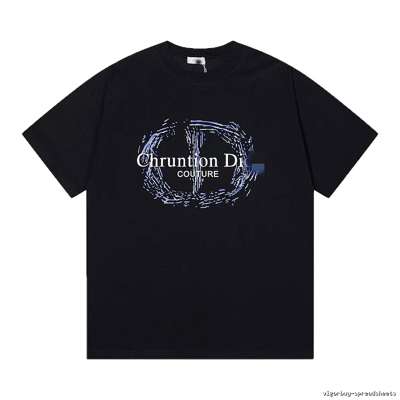 Dior Haute Couture Graffiti-style Black Short-sleeve T-shirt